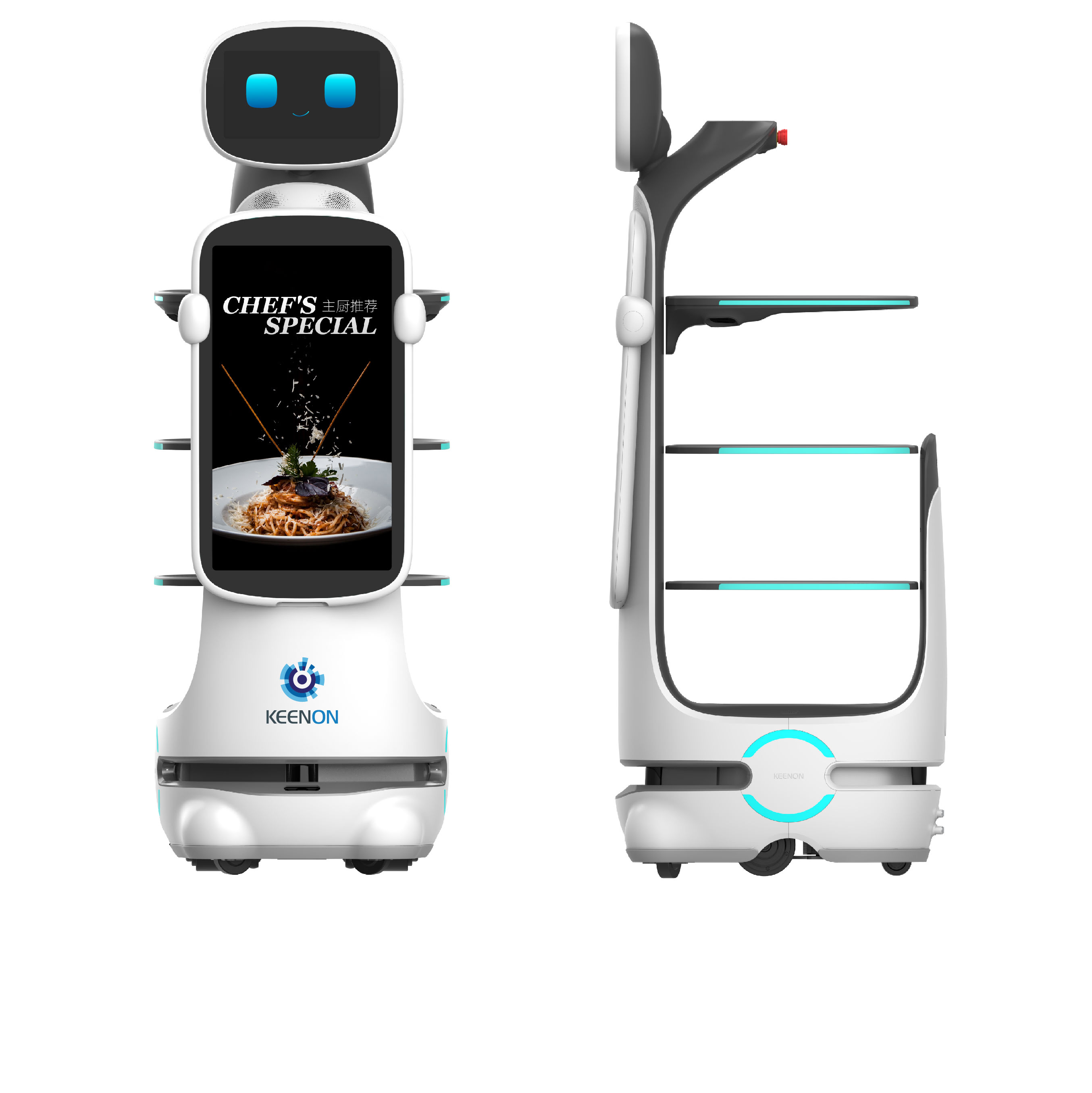 Robot de service Keenon DINERBOT T10 avec écran publicitaire