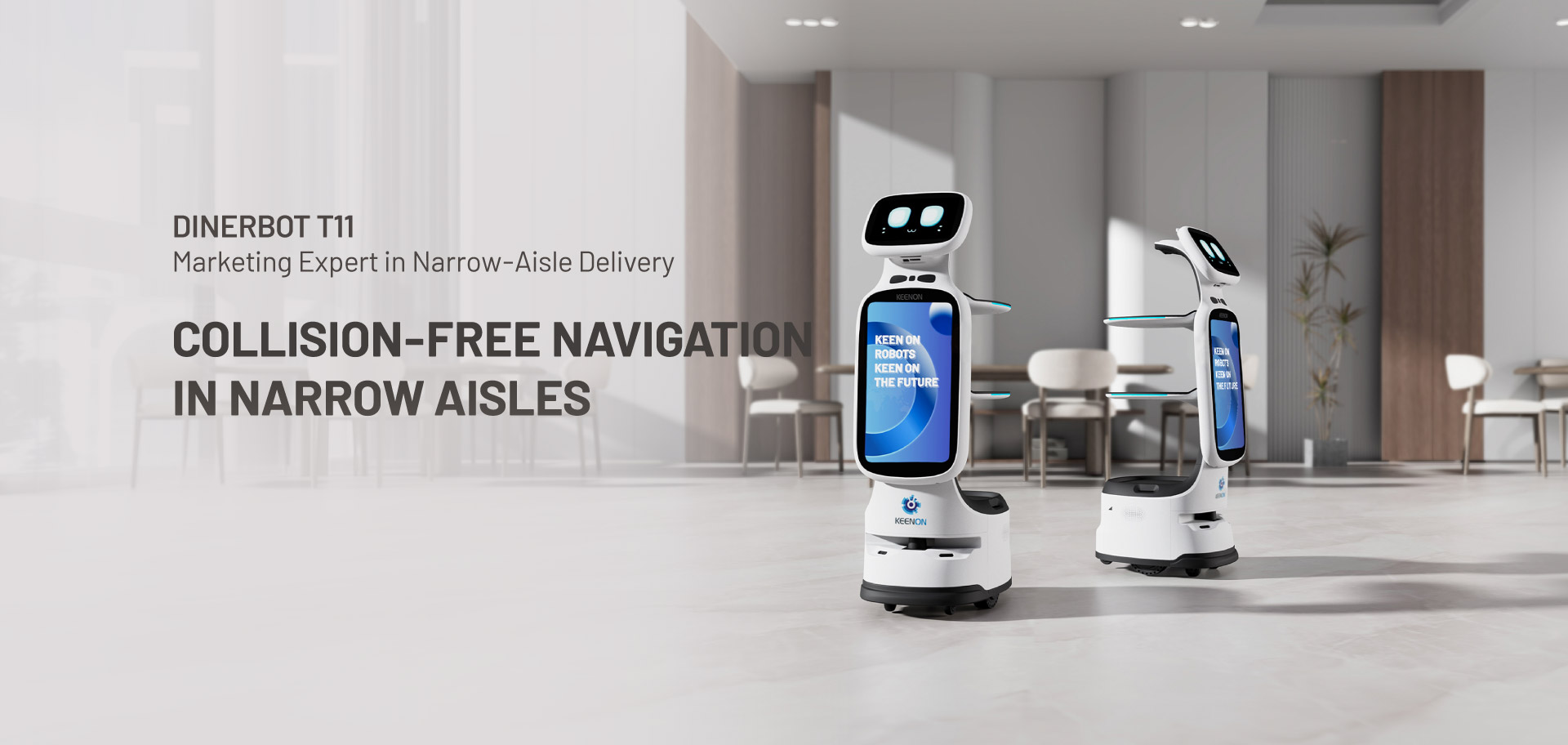 Robot de service Keenon DINERBOT T11, expert des allées étroites