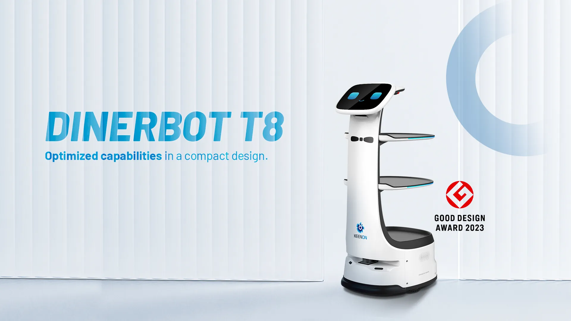 Robot de service Keenon DINERBOT T8, modèle compact pour allées étroites